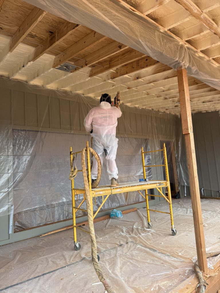 spray foam installation by Pine Belt Insulation 